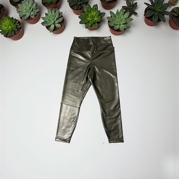 90 Degree By Reflex Pants - 90 Degree by Reflex Women's Leatherette Super Hi Rise Ankle Length Leggings XL